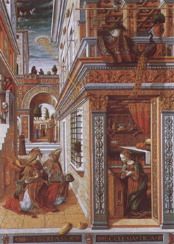 Annunciation with St. Endimius, Carlo Crivelli